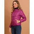 thumbnail image 4 of Chaqueta Liviana Corta Gruesa Plegable Con Capucha Para Mujer Rosa caliente M, 4 of 6