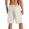 thumbnail image 5 of Besolor Cargo Shorts for Men Wide Leg Drawstring Elastic Waist Lightweight Casual Workout Outdoor Hiking Running Half Pants with Pockets(X-Large,Beige), 5 of 7