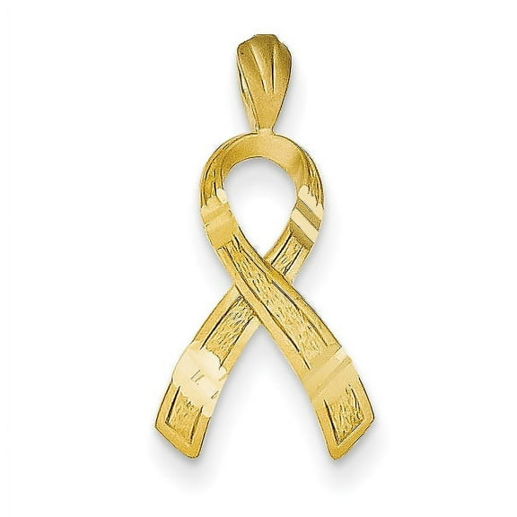 Finest Gold 14K Diamond-cut Awareness Pendant