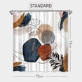 thumbnail image 4 of Boho Navy Blue Shower Curtain Gold Modern Abstract Minimalist Mid Century Geometric Leaf Fabric Shower Curtains for Bathroom, Cute Boho Bathroom Decor with 12 Hooks 72x72, 4 of 6