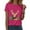 Hot Pink, variant on larppty Women Short Sleeve Christmas Reindeer Graphic Crew Neck T-Shirt (Wine, M)