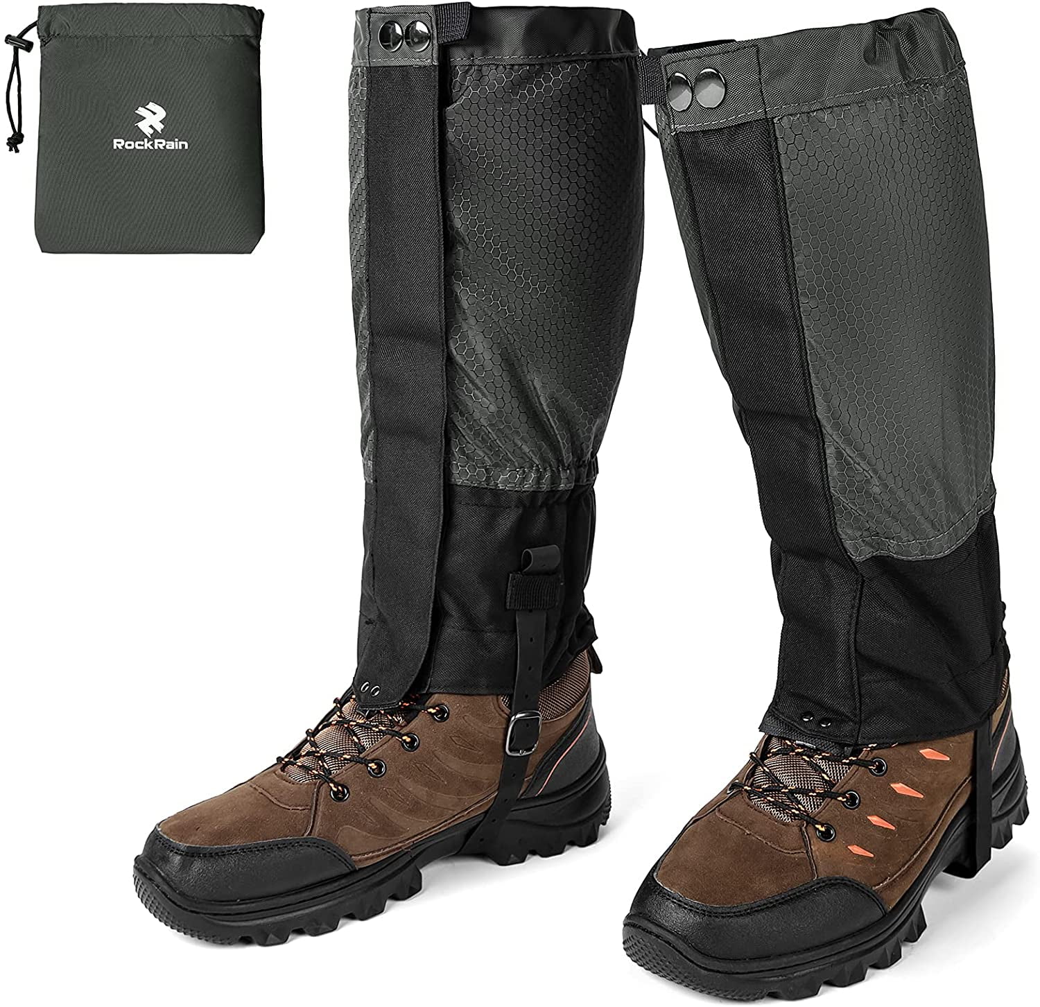 ROCKRAIN Waterproof Leg Gaiters Adjustable Snow Boot Gaiters for Men