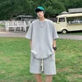 thumbnail image 4 of Nuevos conjuntos de pantalones cortos y top de manga corta con estampado de gofres de moda de verano, chándales de tendencia, ropa deportiva, trajes de 2 piezas, conjuntos unisex de moda sólidos, 4 of 4