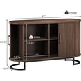 thumbnail image 2 of Sideboard Buffet Cabinet with Storage, 54.3" Fluted Tambour, Adjustable Shelves, Mid Century Modern Console for Living Room Kitchen Walnut, 2 of 16