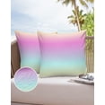 thumbnail image 6 of Pack of 2 Outdoor Pillow Covers, Pink Blue Purple Yellow Gradient Waterproof Square Throw Pillowcase Cushion Decorative Pillow Covers for Couch Patio Tent, 24x24 in, 6 of 6