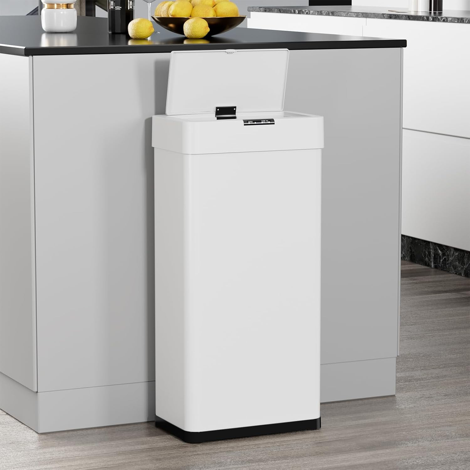 LAZY BUDDY 21Gal Automatic Trash Can Motion Sensor Garbage Can Smart Waste Bin W/ Soft Close Lid, Stainless Steel Garbage Bin (Silver, 80L)