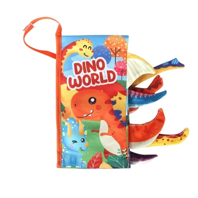 Libro de tela 3D para bebé, primer libro de cola, reconocimiento del desarrollo del cerebro, a prueba de rasgaduras, accesorios de enseñanza preescolar, E65D