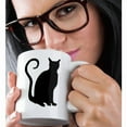 thumbnail image 2 of 3dRose, Black Cat Silhouette with Curly Tail, 11oz Mug, 2 of 7