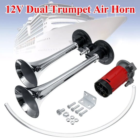 Super Loud Car Electric Horn 1000DB 12V Dual Trumpets Truck Boat Train Speaker d