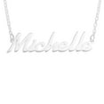 thumbnail image 4 of Sterling Silver 'Michelle' Name Pendant on 16-inch Trace Chain - White, 4 of 5