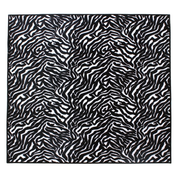 Furnish My Place Animal Print Rug - 2 ft. x 2 ft. Square, Zebra Migrant Beauty, Nylon Rug for Patio, Garden, Hallway, Living Room