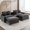 Black, variant on Harper & Bright Designs Sectional Sofa Couch with Two Reversible Ottoman, Chenille Upholstered Sofa with Storage USB Cup Holders and USB Ports, 112.6" Black
