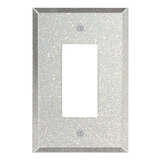 Switch Hits Silver Glass Mirror GFCI Rocker Switch Plate Cover