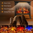 thumbnail image 7 of Electactic 25'' Electric Fireplace Heater, Overheat Protection Design, 3D Realistic Flame Effect, Independent Remote Control Fireplace, 500W/1500W, BLACK, 7 of 7