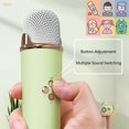thumbnail image 3 of Vivamic Portable Kids Karaoke Fun Set, Viva Mic Portable Microphone, Mini Karaoke Machine with 2 Wireless Microphones Voice Changer for Home and Outdoor Entertainment (Dual,Off-White), 3 of 8