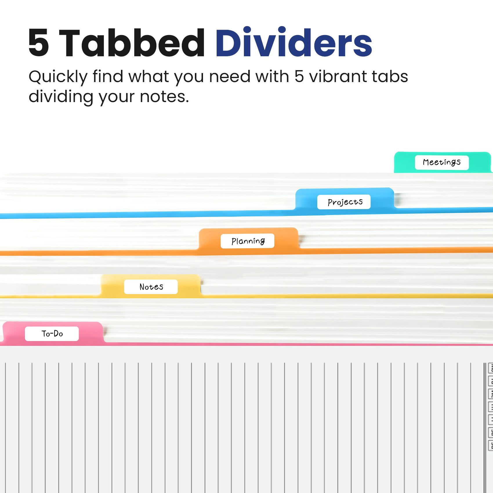Hardcover Spiral Journal Notebooks For Work With Removable Dividers & Tabs  8.5"x11" 5 Subject Notebook Note Taking Organizer A4 College Ruled Lined Women Writing Celestial Garden 280 Pages