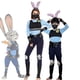 thumbnail image 1 of Disfraz de Halloween de animal loco, policía de la ciudad de anime, Judy, conjunto completo, disfraz de escenario de policía de conejo para padre e hijo, 1 of 5