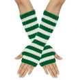 thumbnail image 4 of Elainilye Fashion Unisex Winter Gloves Wrist Arm Warmer Solid Knitted Long Fingerless Gloves Mitten Knitted Wool Gloves,Green, 4 of 5