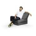 thumbnail image 3 of Gouchee Home Twist Brava Grey Bean Bag Chair – Water-Repellent Polyester Oxford Fabric with Polystyrene Bead Filling, Suitable for Adults and Teens, Convertible Seating for Living Room or Dorm, 3 of 9