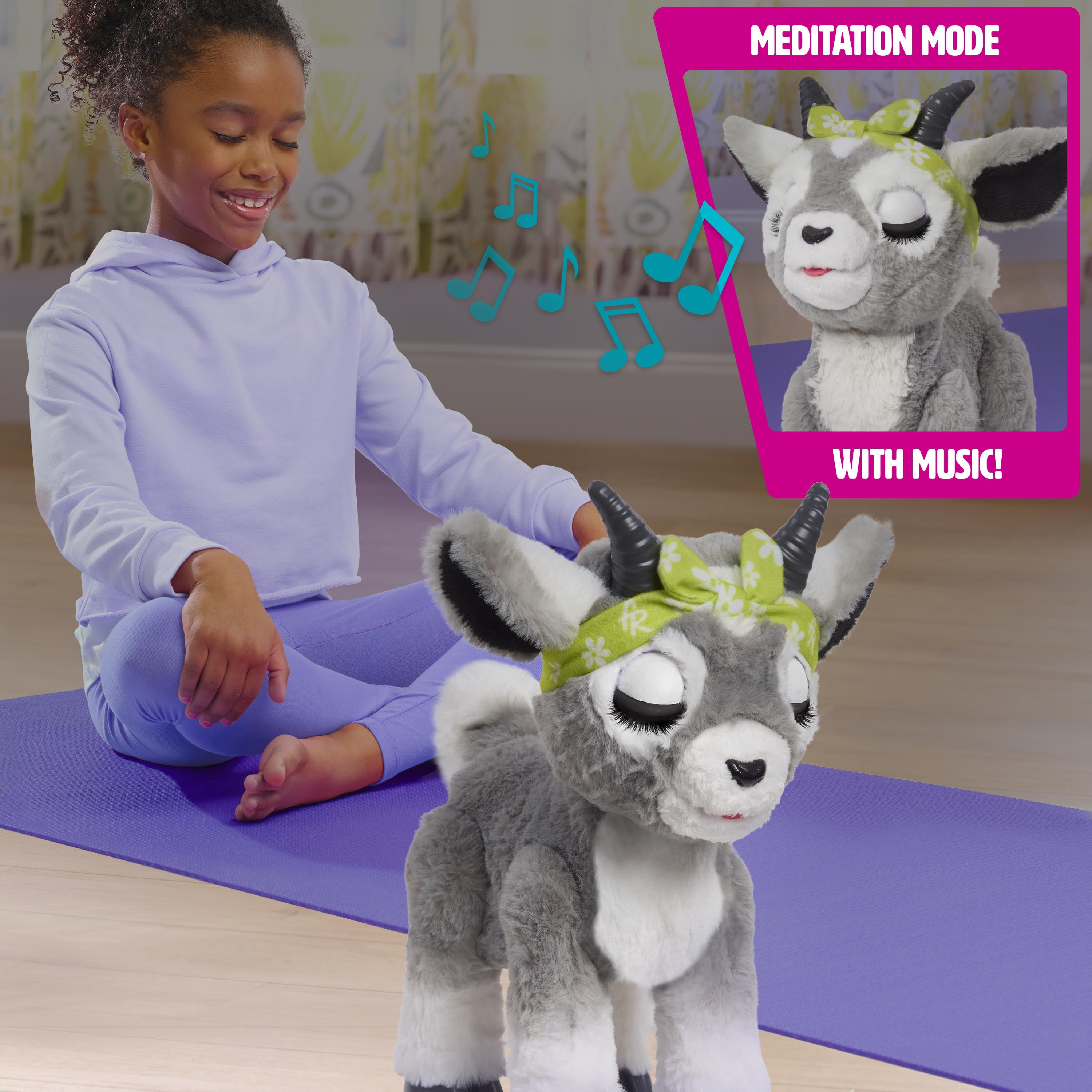 furReal Daisy the Yoga Goat Interactive Toy, 11-inch Realistic Plush