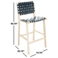 thumbnail image 6 of SAFAVIEH Adah Leather Counter Stool, Black/Natural (19.7 in. W x 20.1 in. D x 40.7 in. H), 6 of 7