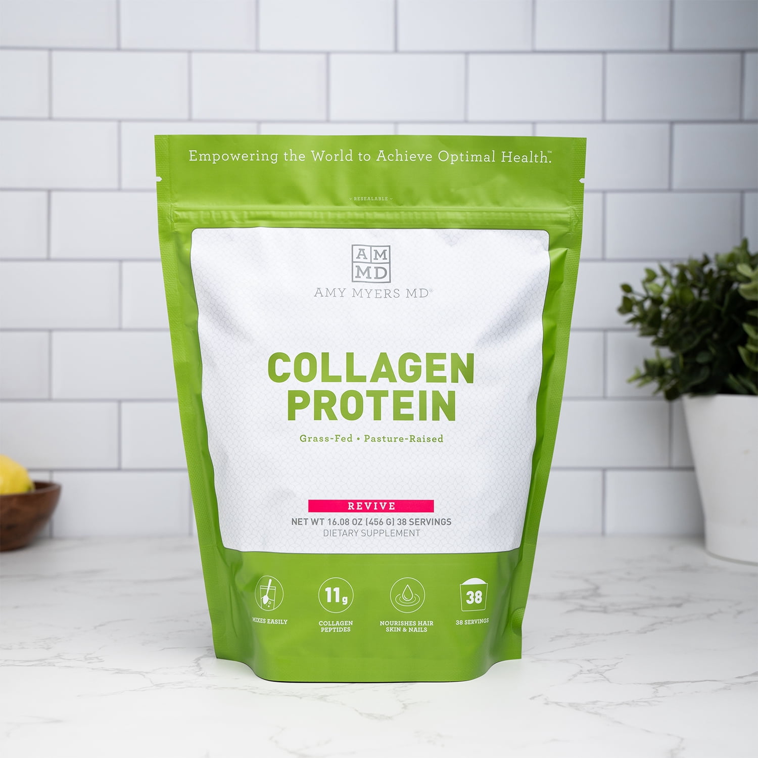 Amy Myers MD Collagen Protein Powder - Type 1 & 3 Collagen - Bovine Collagen to Support Healthy Hair, Skin & Nails - Gluten-Free, Dairy-Free & Non-Soy - 16.08 oz (38 Servings)