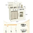thumbnail image 5 of TLSUNNY Kids Wooden Play Kitchen, w/ Sink, Oven, Knobs and Curtained Cabinet,Pretend Cooking Experiences, for Toddlers, 5 of 9
