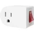 thumbnail image 3 of Oviitech 2 Pack Grounded Outlet Wall Tap Adapter with On/Off Power Switch?Single Outlet with Switch in White, 3 of 5