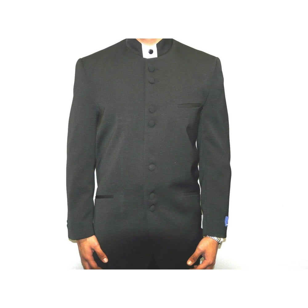 Vittorio St. Angelo - Mens Chinese,Church Suit Banded collar black ...