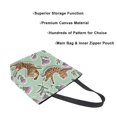 thumbnail image 4 of Large Opening Canvas Tote Bag Thickened Canvas Shopping Bag Commuter Handbag Multi-color Available Two Scuffling Tabby Cats, 4 of 8