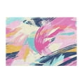 thumbnail image 2 of 2 Piece Soft Bathroom Rug Set Pink and Blue Abstract Bath Mat and U-Shaped Toilet Contour Rug (16"x24"+20"x24"), 2 of 9
