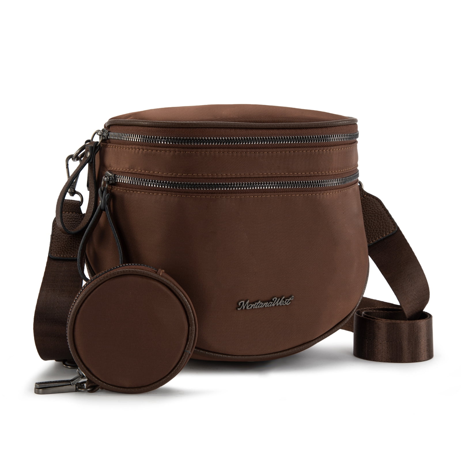 Montana West Large Crossbody Bags for Women Bum Bag Sling Purse with Adjustable Strap, Coffee