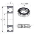 thumbnail image 4 of Unique Bargains Roulements à Billes Rainures Profondes 6005VV 25x47x12mm 1 Pce Roulements Lubrifiés Roue de Trottinette Planche à Roulettes, 4 of 6