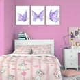 thumbnail image 2 of Butterfly Wall Art Prints Decor - Set of 3 purple room decor Poster with Framed Colorful Butterfly Wall Art Canvas Poster for Girls Bedroom Nursery Home Decor Gift (Purple), 2 of 6