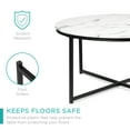 thumbnail image 6 of Best Choice Products 36in Faux Marble Modern Round Living Room Accent Coffee Table w/ Metal Frame - White/Black, 6 of 8