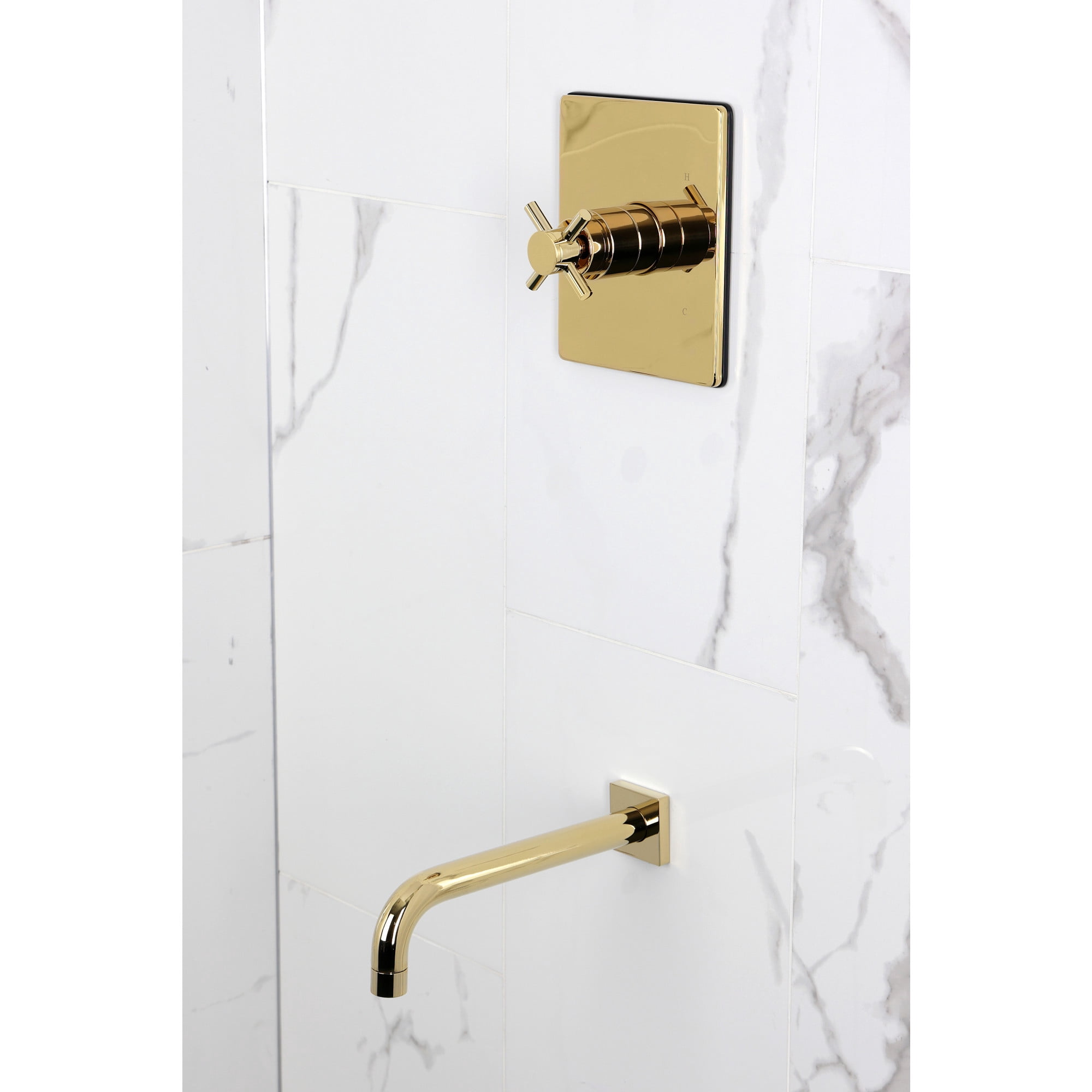 Kingston Brass KB6342DXTO Concord Single-Handle Pressure Balanced Tub Faucet in Polished Brass