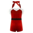 thumbnail image 4 of YiZYiF Kids Girls Christmas Dance Bodysuit Mrs Santa Claus Ballet Dance Leotard Xmas Party Dress Up Red 8, 4 of 7