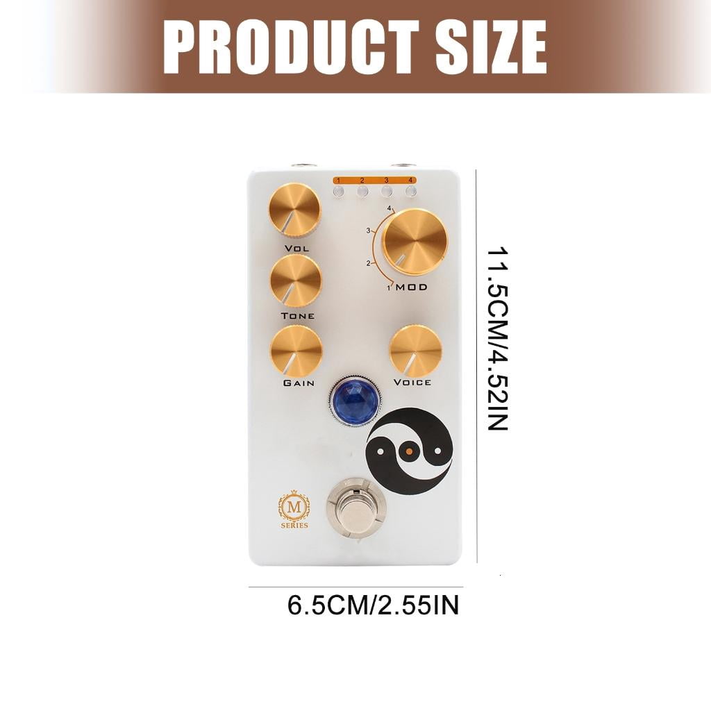Osdhezcn Guitar Overdrive Effects Pedal Volumes/Tone/Gains/Voice/4 Mode Knob Overdrive Effector Electric Guitar Accessories
