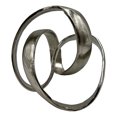 thumbnail image 4 of Bergamo Art 8" Wide Decorative Handmade Aluminum Abstract Sculpture in Nickel, 4 of 4
