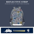 thumbnail image 5 of FORMRS Unisex School Backpack 17" Student Travel Bag with Laptop Compartment, Blue Wildflower Pattern, 5 of 7