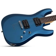 Schecter C-6 Deluxe Series Electric Guitar - Satin Light Blue Metallic