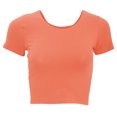 thumbnail image 1 of American Apparel- Camiseta muy corta lisa de manga corta para mujer (Coral), 1 of 1