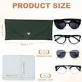 thumbnail image 2 of Funda de gafas de cuero con botón y paño de limpieza para hombres y mujeres, estuches para gafas de sol (verde oscuro), 2 of 6