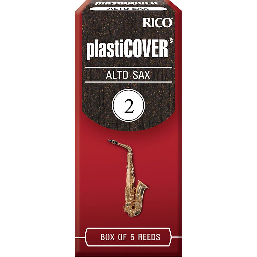 Plasticover by D'Addario Alto Saxophone Woodwind Reeds, Durable, Strength 2, 0.04 lbs, 5-Pack