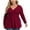 Wine Red, variant on Uvplove Women's Spring Plus Size V-Neck Tunic Tops Casual Loose Long Sleeve Blouses with Pleated,US L-4XL in White