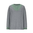 thumbnail image 6 of Giftesty Women's Color Block Collared Button Accent Comfortable Long Sleeve Pullover Athletic Sweatshirt for Daily Wear Casual Outfits, 6 of 8
