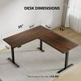 thumbnail image 3 of DESINO L-Shaped Standing Desk Adjustable Height, 63 Inch Electric Stand up Corner Computer Desk, Sit Stand Home Office Desk with Splice Board, Light Rustic Brown, 3 of 10