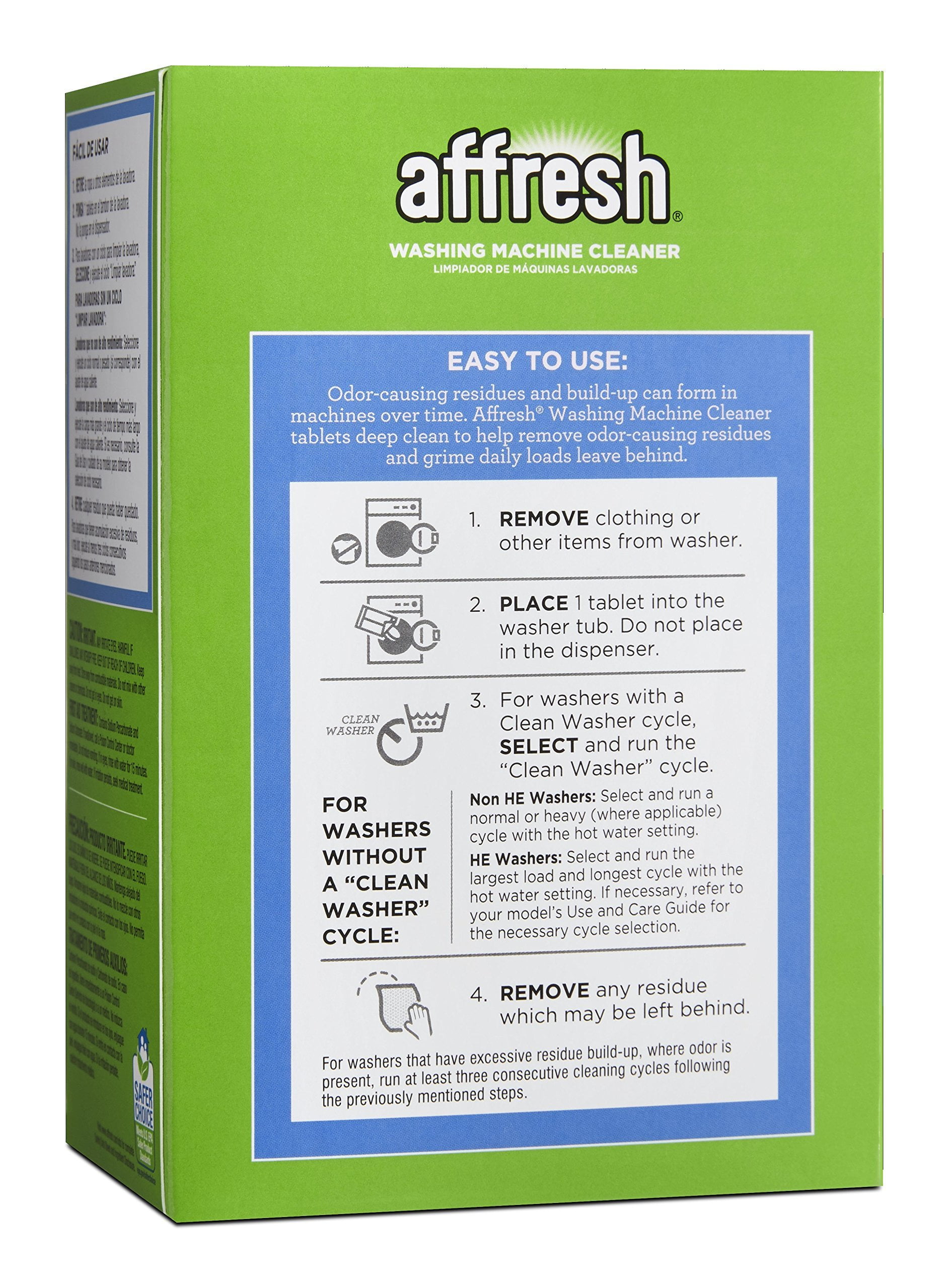 Affresh Washing Machine Cleaner & Cleans Front Load and Top Load Washers.