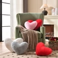 thumbnail image 3 of Cojín con forma de corazón, piel sintética de conejo supersuave, en forma de corazón, Vodoie, 3 of 7