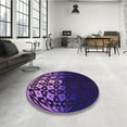 thumbnail image 4 of Ahgly Company Machine Washable Indoor Round Transitional Dark Orchid Purple Area Rugs, 6' Round, 4 of 7